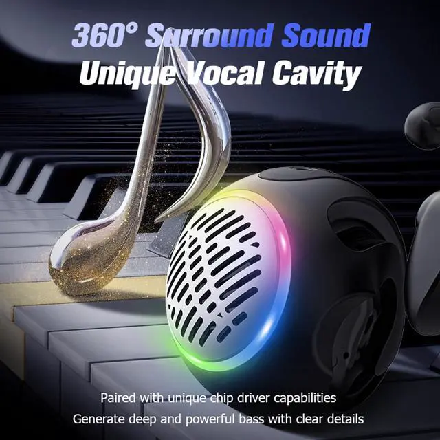 Alt view image 5 of 5 - Open Ear Headphones Over The Ear Earbuds Wireless for Kids, Waterproof Small Mini Portable Bluetooth Speaker with Earbuds, OWS Hanging Earphones Air Bone Conduction Headphones 5.4 Bluetooth Headset