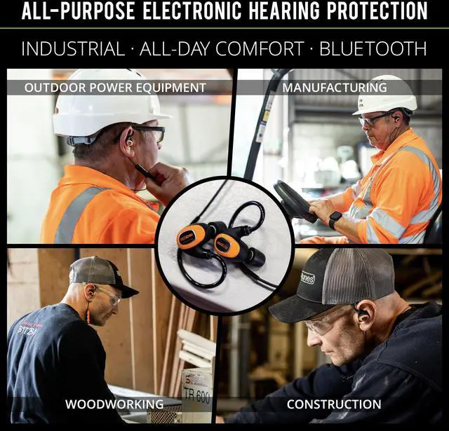 Alt view image 3 of 5 - ISOtunes PRO 3.0: Bluetooth Hearing Protection Earbuds, 27 dB NRR, IP67 Water and Dust Proof, 20 Hour Battery Life, High Fidelity Audio Performance (Safety Orange)