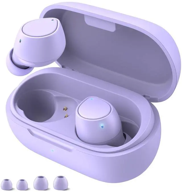 Main image of 5.2 Bluetooth Headphones for Apple iPhone 16 16e 15 Pro Max 14 Plus 13, Small Ear Buds True Wireless Earbuds Earphones with Microphone Touch Control for Samsung S24 S23 Ultra Google Pixel 9 8 Purple
