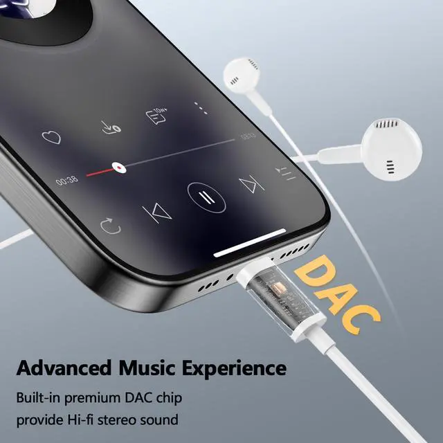 Alt view image 4 of 5 - Wired Headphones USB C for Apple Type C Earphones Ear Buds with Mic for iPhone 16 15 Pro Max Noise Cancelling Built in Remote Control USBC Headset for Samsung Android S25 S24 Plus White