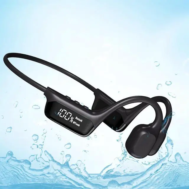 Main image of HAO Swimming Headphones True Bone Conduction Open Ear Headset MP3 Player Built-in 32G Memory IP68 Underwater Waterproof Stereo Bluetooth Earphone for Driving Bicycling Running Skiing