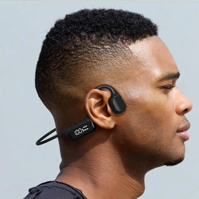 Alt view image 4 of 5 - HAO Swimming Headphones True Bone Conduction Open Ear Headset MP3 Player Built-in 32G Memory IP68 Underwater Waterproof Stereo Bluetooth Earphone for Driving Bicycling Running Skiing