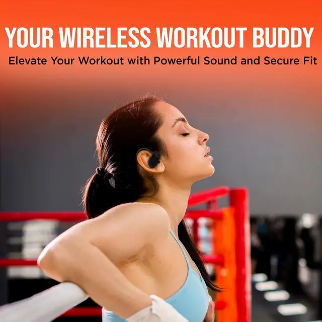 Alt view image 5 of 5 - HyperGear Sport True Wireless Earbuds, Bluetooth Earbuds with Noise-Cancelling Mic, Quick-Pair, Secure-Fit Ear Hooks, Comfortable Wireless Bluetooth for Workouts, Sweatproof, Black