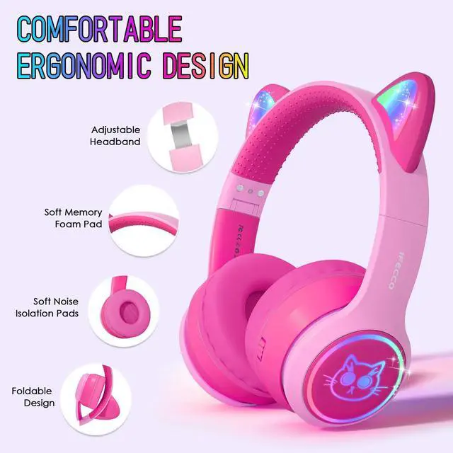 Alt view image 5 of 5 - IFECCO Kids Bluetooth Headphones and Kids Open Ear Headphones