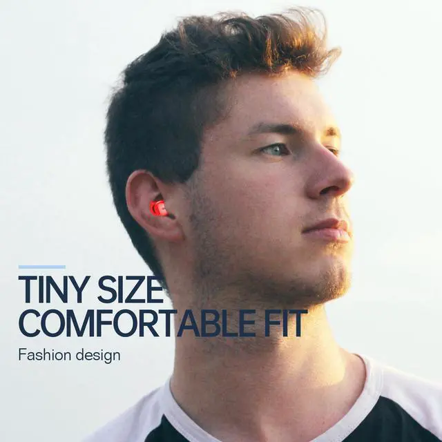 Alt view image 3 of 5 - Hulaed Invisible Sleep Headphones,Sleep Earbuds for Side Sleepers,Sleepbuds Comfortable Noise Blocking, Bluetooth 5.3 Wireless Headphones for Sleeping,Running,Driving,Hiking - Red