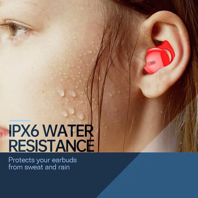 Alt view image 5 of 5 - Hulaed Invisible Sleep Headphones,Sleep Earbuds for Side Sleepers,Sleepbuds Comfortable Noise Blocking, Bluetooth 5.3 Wireless Headphones for Sleeping,Running,Driving,Hiking - Red