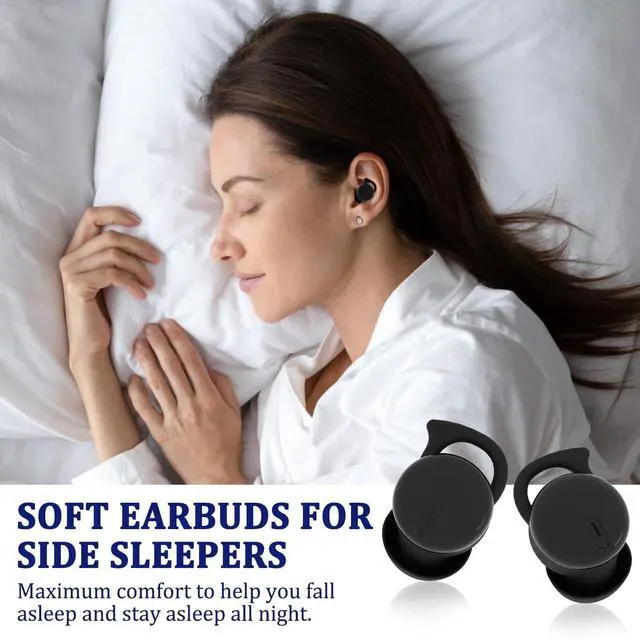 Alt view image 3 of 5 - Hulaed Invisible Sleep Headphones,Sleep Earbuds for Side Sleepers,Sleepbuds Comfortable Noise Blocking,Bluetooth 5.3 Wireless Open Ear Headphones for Sleeping,Driving,Hiking,Cycling