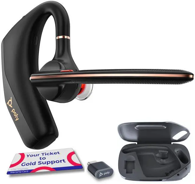 Main image of Poly Voyager Legend 50 UC Bluetooth Headset, Charging Case, AI-Powered Noise Cancellation, 4-Mic WindSmart Tech, 10-Hr Battery, 98 ft Wireless Range, Multipoint Connectivity, Voice Assistant, GTW Card