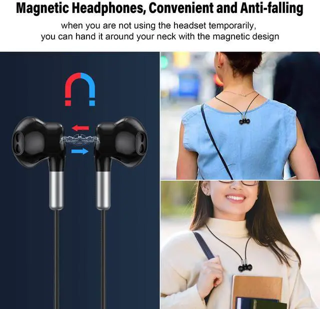 Alt view image 2 of 5 - Hmusic USB C Headphones, USB Type C Earphones Magnetic, Wired Earbuds in-Ear Headset with Mic Volume Control Compatible with Samsung Galaxy S22 S21 S20 FE22/ Pixel 6 5 4 3XL/ Xiaomi 12/11