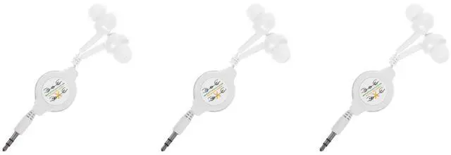 Main image of Hemobllo Retractable Earphones - 3 Pcs Wired in Ear Headphones 3.5mm Jack Stereo Earbuds for Phones Laptops
