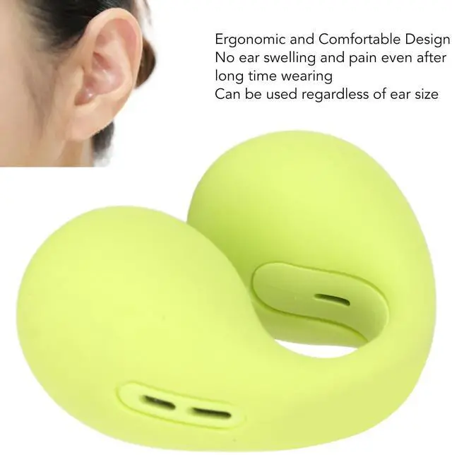 Alt view image 3 of 5 - Open Ear Headphones, Headphones, Stereo Noise Cancelling Clip On Open Ear Mini Earbuds, for Sports Running (Green)