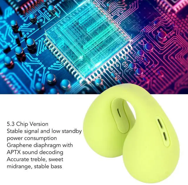 Alt view image 2 of 5 - Open Ear Headphones, Headphones, Stereo Noise Cancelling Clip On Open Ear Mini Earbuds, for Sports Running (Green)