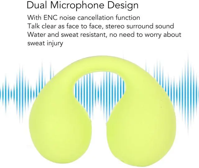 Alt view image 4 of 5 - Open Ear Headphones, Headphones, Stereo Noise Cancelling Clip On Open Ear Mini Earbuds, for Sports Running (Green)