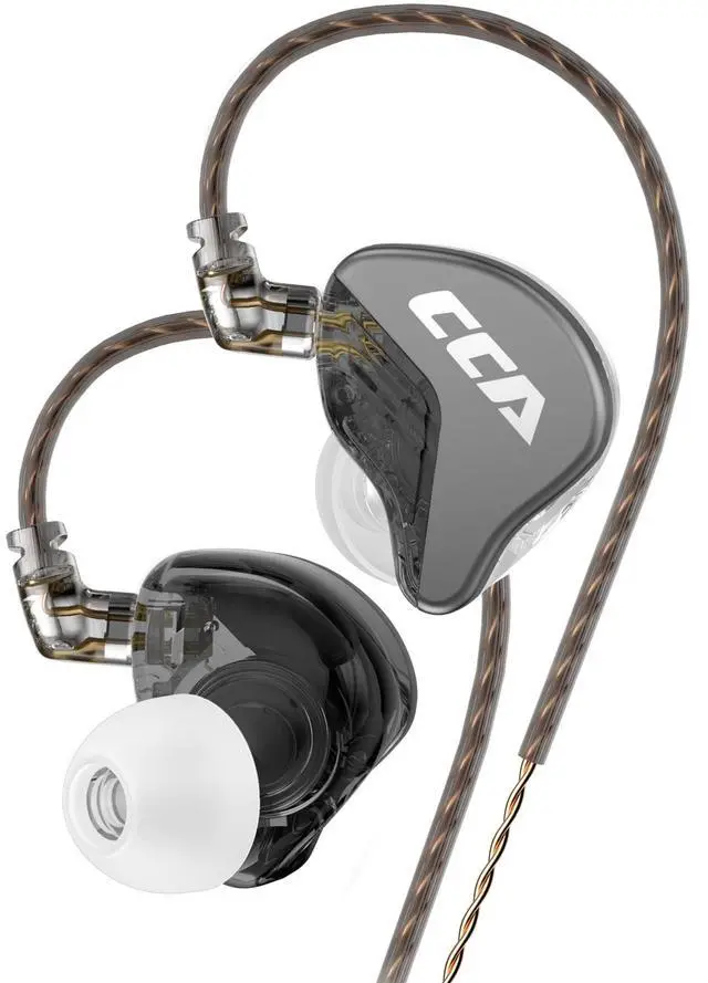 Main image of CCA CA4 Dual Driver in Ear Earphones Zinc Alloy Cover + Imported Resin Cavity + Aluminum Alloy Sound Out, DJ in Ear Monitor for Enhance Bass, Mids and Clear Highs (Black No mic)