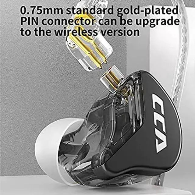 Alt view image 4 of 5 - CCA CA4 Dual Driver in Ear Earphones Zinc Alloy Cover + Imported Resin Cavity + Aluminum Alloy Sound Out, DJ in Ear Monitor for Enhance Bass, Mids and Clear Highs (Black No mic)
