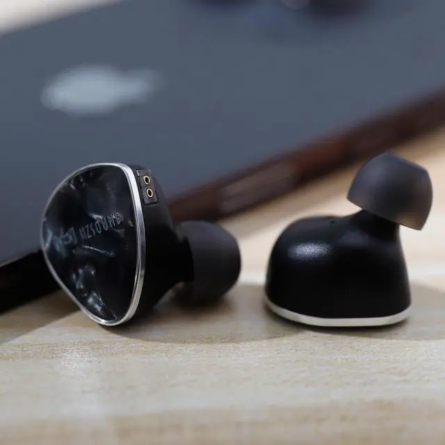 Alt view image 5 of 5 - H HIFIHEAR Hzsound Luna in Ear Monitor,Heart Mirror Pro Urgraded Version,CNC Metal Shell Imported Resin Panel Wired Earbuds with 3.5/4.4mm Replaceable Plugs,Leather Case