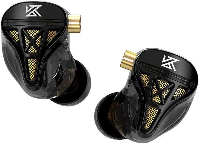 Main image of KZ DQS Wired Earbuds Earphone, Dynamic Driver in Ear Monitor Headphones, Semi-Open HiFi Bass IEM Earphone 2Pin 3.5mm Gaming Earbuds, KZ Iems for Gaming Singers Musicians (Black, Without Mic)