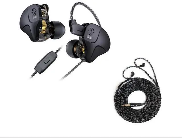 Main image of H HIFIHEAR 2M Long Recessed 2Pin IEM Cable, in Ear Monitor Replacement Earphone Cable and CCZ DC03 IEM Earphones Wired Earbuds with Microphone