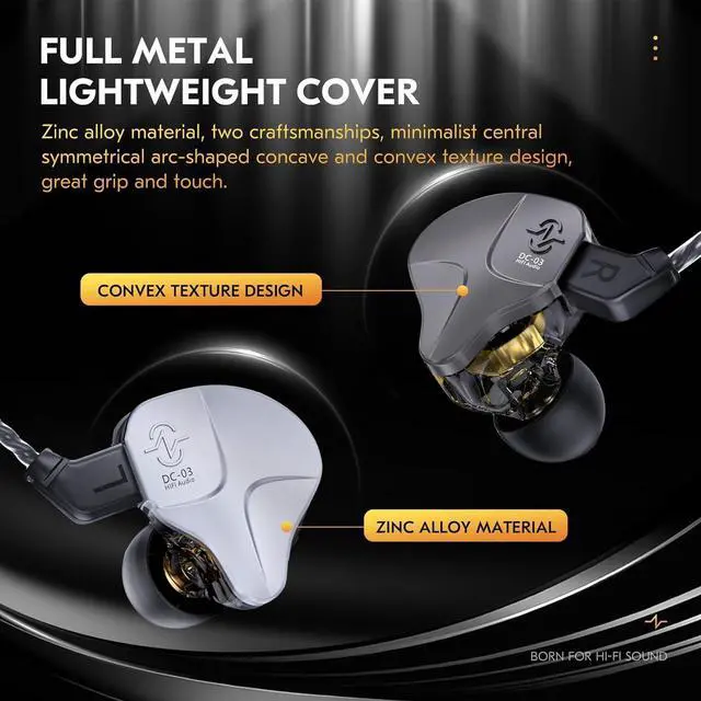 Alt view image 3 of 5 - H HIFIHEAR 2 M Long IEM Cable with Mic and CCZ DC03 in Ear Monitor Headphones IEM Earphones Wired Earbuds with Microphone
