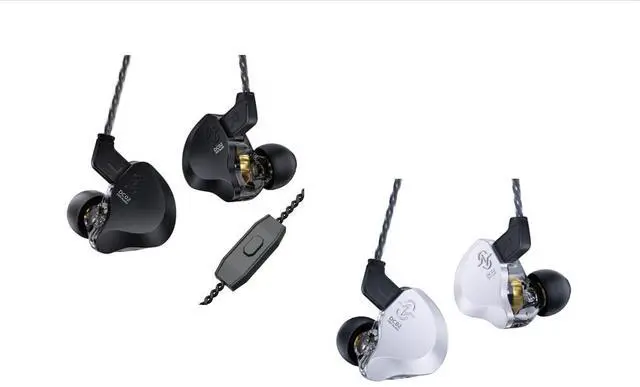 Main image of H HIFIHEAR CCZ DC02 Gaming Earbuds Wired IEM with Microphone Black and CCZ DC02 in Ear Monitors Without Mic Silver