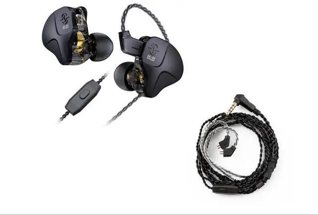 Main image of CCZ KBEAR 4 Core High-Purity Copper IEM Cable Earphone Replacement Cable with Microphone and CCZ DC03 in Ear Monitor Headphones