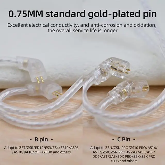 Alt view image 3 of 5 - KBEAR ST10 0.75mm 2Pin IEM Cable and CCA CRA Wired Earbuds