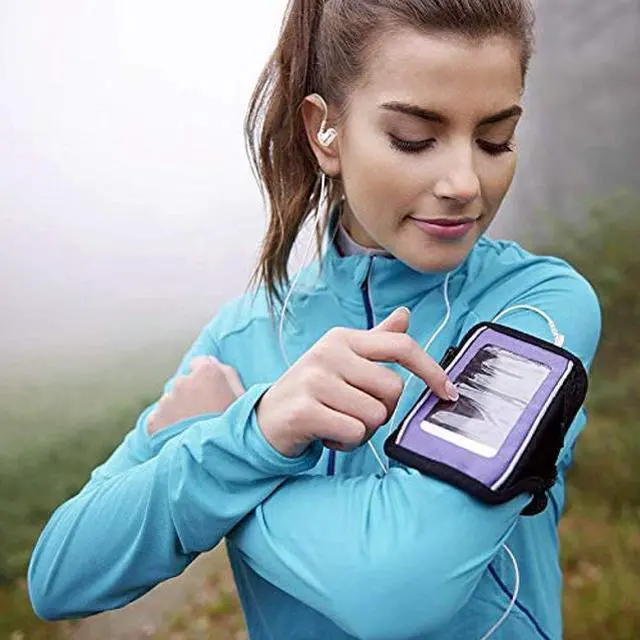 Alt view image 3 of 5 - Granvela GV1 HD Classic Sports Earphones IPX5 Waterproof Running Earbuds Wired with Mic, Memory Wire Earhook and Clip - Blue