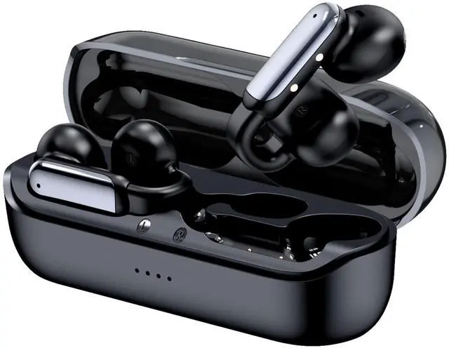 Main image of GenXenon Clip-On Bluetooth Earbuds, Open Ear Design for Gym & Sports, Lightweight & Comfortable, Clear Voice Calls, Stable Fit, 35 Hours Playtime - Indoor/Outdoor Wireless EarbudsBlack-5