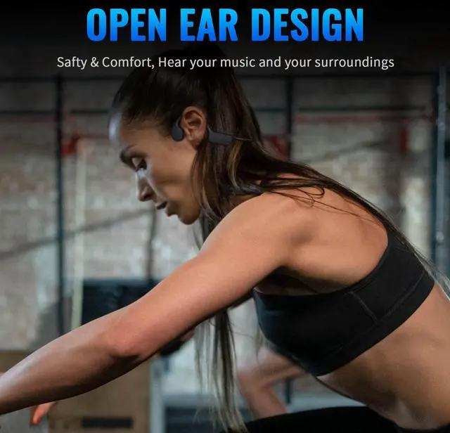 Alt view image 3 of 4 - GenXenon Wireless Bone Conduction Headphones with Bluetooth 5.3, Open Ear Design, & IPX8 Waterproof Rating. Built-in Mic & 32G MP3 Player for Running, Swimming, and Workout Sessions. (Black-21)