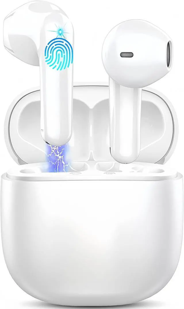 Alt view image 2 of 5 - Generic Wireless Bluetooth Earbuds Hi-Fi Stereo Bass with Mic Noise Cancelling 32Hrs Playtime IPX7 Waterproof for iPhone Android -(A5-A8pro (A5), White