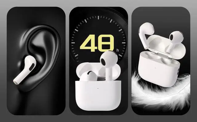 Alt view image 5 of 5 - Generic Wireless Bluetooth Earbuds Hi-Fi Stereo Bass with Mic Noise Cancelling 32Hrs Playtime IPX7 Waterproof for iPhone Android -(A5-A8pro (A5), White