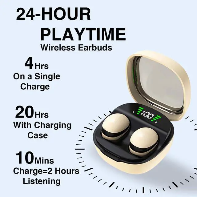 Alt view image 3 of 5 - Sleeping Earbuds for Side Sleepers,Mini Invisible Wireless Bluetooth 5.3 Ear Buds, (Skin, S)