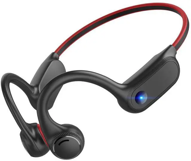 Main image of Bone Conduction Headphones, Open Ear Wireless Headphones Bluetooth 5.3 Sport Headset with Mic,10H Playtime Sweatproof & Rainwater Proof Lightweight Earphones for Running, Gym, Cycling, Hiking(Red)