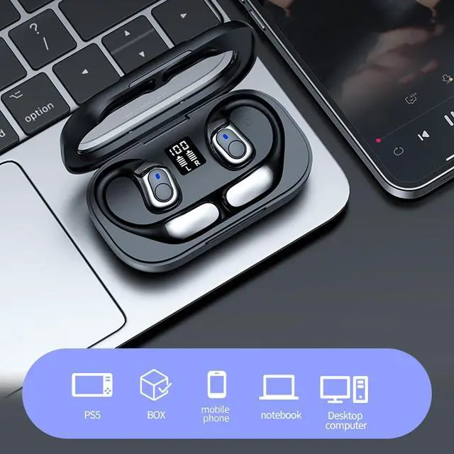 Alt view image 2 of 5 - Headphones, IPX7 Water Proof 5.4 Earbuds with Charging Case for Smartphone, Tablet, Laptop, Enjoy 5 to 6 Hours of Playtime on a Single Charge