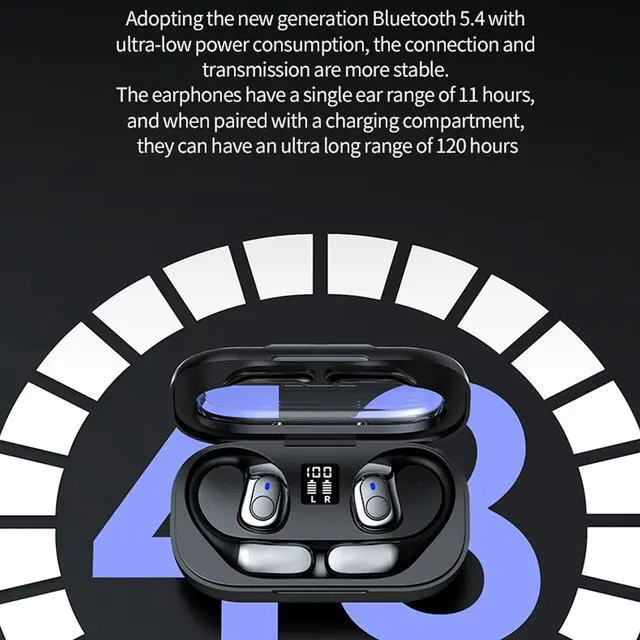 Alt view image 5 of 5 - Headphones, IPX7 Water Proof 5.4 Earbuds with Charging Case for Smartphone, Tablet, Laptop, Enjoy 5 to 6 Hours of Playtime on a Single Charge