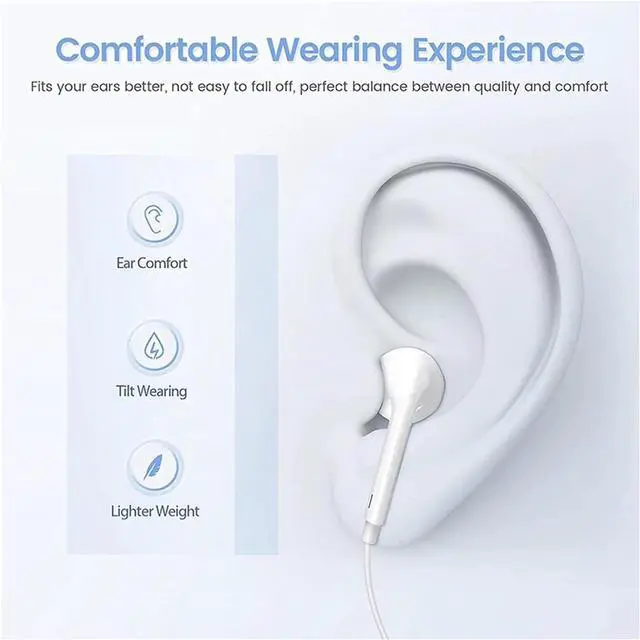 Alt view image 4 of 5 - 2 Packs USB C Headphones for iPhone 16/15 Pro Max Plus Type C Earbuds Wired Earphones with Mic & Remote Control Noise Cancelling for iPhone 16/15 pro, iPad Pro, Galaxy S23/S22/S21/S20/Ultra Note 10/20