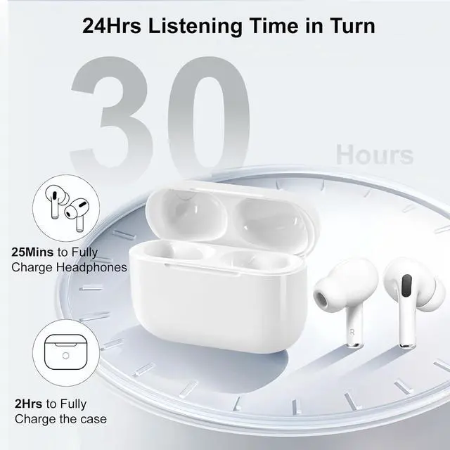 Alt view image 4 of 5 - Wireless Earbuds, Bluetooth 5.3 Ear Buds Headphones,Deep Bass Stereo Sound,Mic Noise Cancelling,30Hrs Playtime,Lightweight in-Ear Earphones for iPhone Android Sports Workout