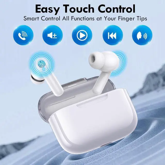 Alt view image 5 of 5 - Wireless Earbuds, Bluetooth 5.3 Ear Buds Headphones,Deep Bass Stereo Sound,Mic Noise Cancelling,30Hrs Playtime,Lightweight in-Ear Earphones for iPhone Android Sports Workout