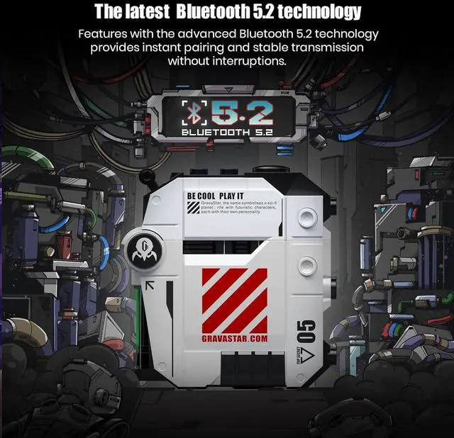 Alt view image 4 of 5 - Gravastar Wireless Earbuds Sirius P5 Defense Mecha with 65W USB C Charger White