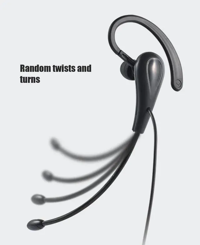 Alt view image 3 of 5 - 3.5mm Call Center Headset, Wired Earbuds With Microphone, One Ear Wired 3.5mm Headset, Single Ear Chat Headset