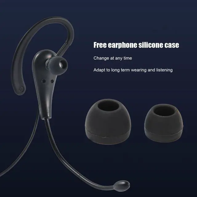 Alt view image 5 of 5 - 3.5mm Call Center Headset, Wired Earbuds With Microphone, One Ear Wired 3.5mm Headset, Single Ear Chat Headset