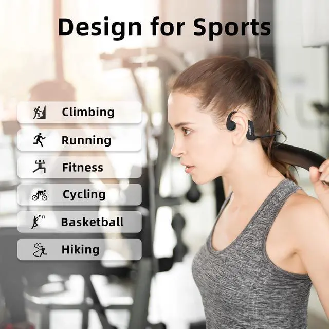 Alt view image 5 of 5 - flymory Bluetooth 5.3 Bone Conduction Headphones Waterproof Underwater Headphones for Swimming, 32G IPX8 Waterproof MP3 Player for Swimming Earbuds Running