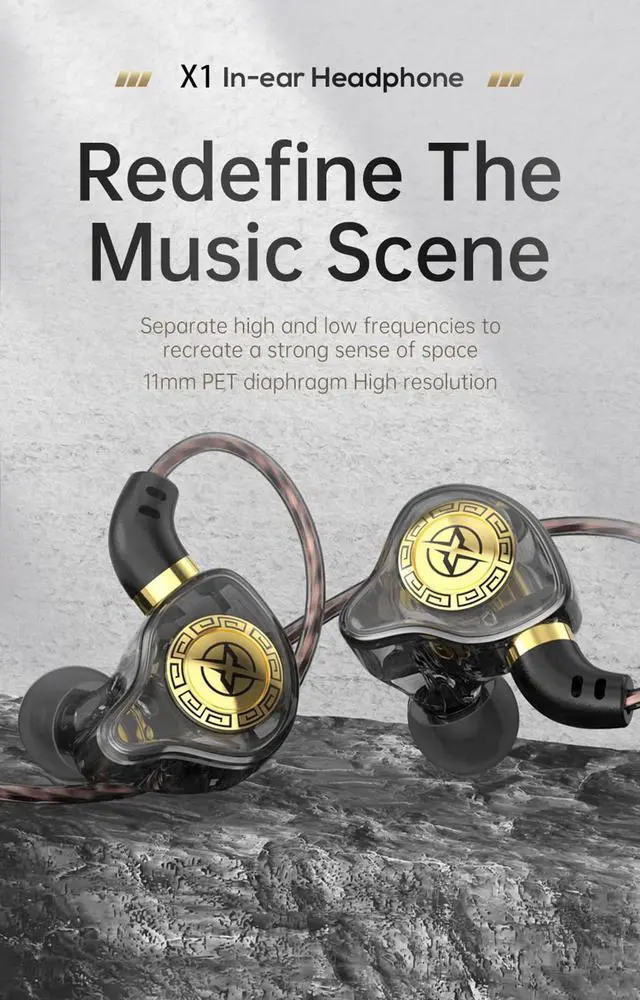 Alt view image 2 of 5 - FEDAI X1 in Ear Monitor Earbuds for Musicians, HiFi Headset Earphoneswith Mic Headphones Wired, Noise Canceling, for Teen, Musicians Stage, Drummer for Gym Workout Running Church (with mic, Green)