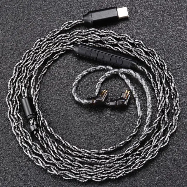 Alt view image 4 of 5 - FAAEAL Composite Diaphragm in-Ear Monitor, HiFi Wired Earbuds, QDC-2PIN Detachable Silver Plated IEM Cable Compatible for KZ ZSN ZS10 PRO TRN MT1 Headphones Type-C Connector w/mic 4.2ft