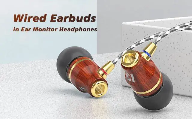 Alt view image 3 of 5 - EZ EAR KBEAR Wooden Light-ning Earbuds, A-pple Earbuds for iPhone wtih Connector, [MFi Certified] Headphones for iPhone with Microphone Controller, Compatible All A-pple Light-ning Devices, Brown