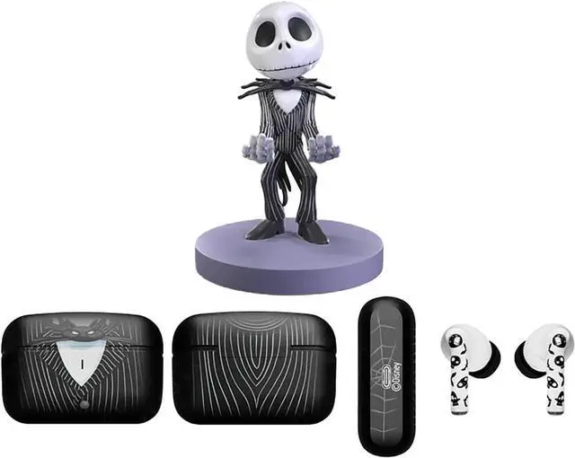 Alt view image 5 of 5 - Exquisite Gaming: Buds Pro & Holdems Bundle - Jack Skellington - Wireless Bluetooth Earbuds & Case, Character Device Holder/Figure, Disney TNBC Set