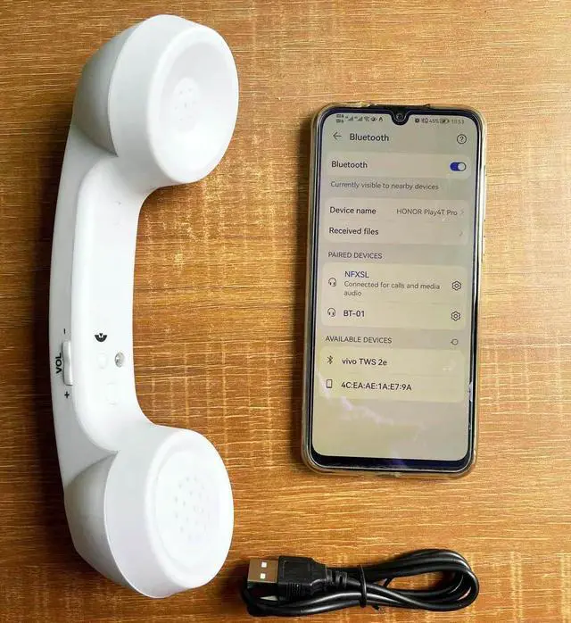 Alt view image 5 of 5 - ENJOY-UNIQUE Retro Phone Handset - Wireless Bluetooth Retro Telephone Mic Speaker Phone Call Receiver