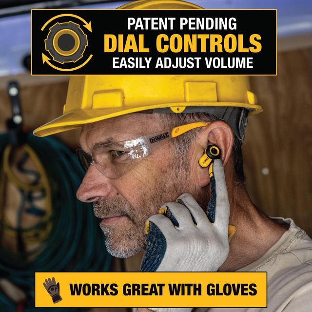 Alt view image 2 of 5 - DEWALT Heavy Duty Bluetooth Jobsite Pro X2 ANC True Wireless Earbuds, Active Noise Cancelling Work Earbuds, Turn Dial Controls, 10Hr Runtime (40+ w/Case), 4 EQ Modes, IP54