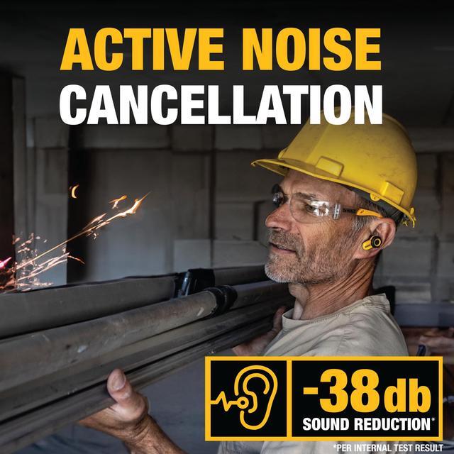 Alt view image 3 of 5 - DEWALT Heavy Duty Bluetooth Jobsite Pro X2 ANC True Wireless Earbuds, Active Noise Cancelling Work Earbuds, Turn Dial Controls, 10Hr Runtime (40+ w/Case), 4 EQ Modes, IP54