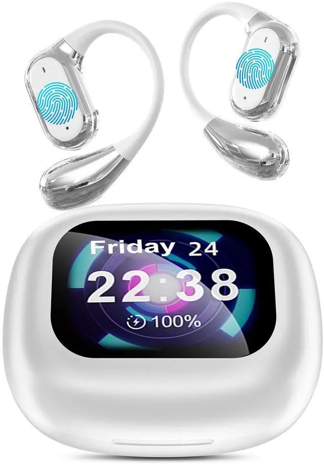 Main image of AI Translation Earbuds, Language Translation Earbuds 3-in-1 OWS LCD Touch Screen, Two-Way Translation Device Earbuds 144 Languages & Accents Real-Time Translation Earphone - White